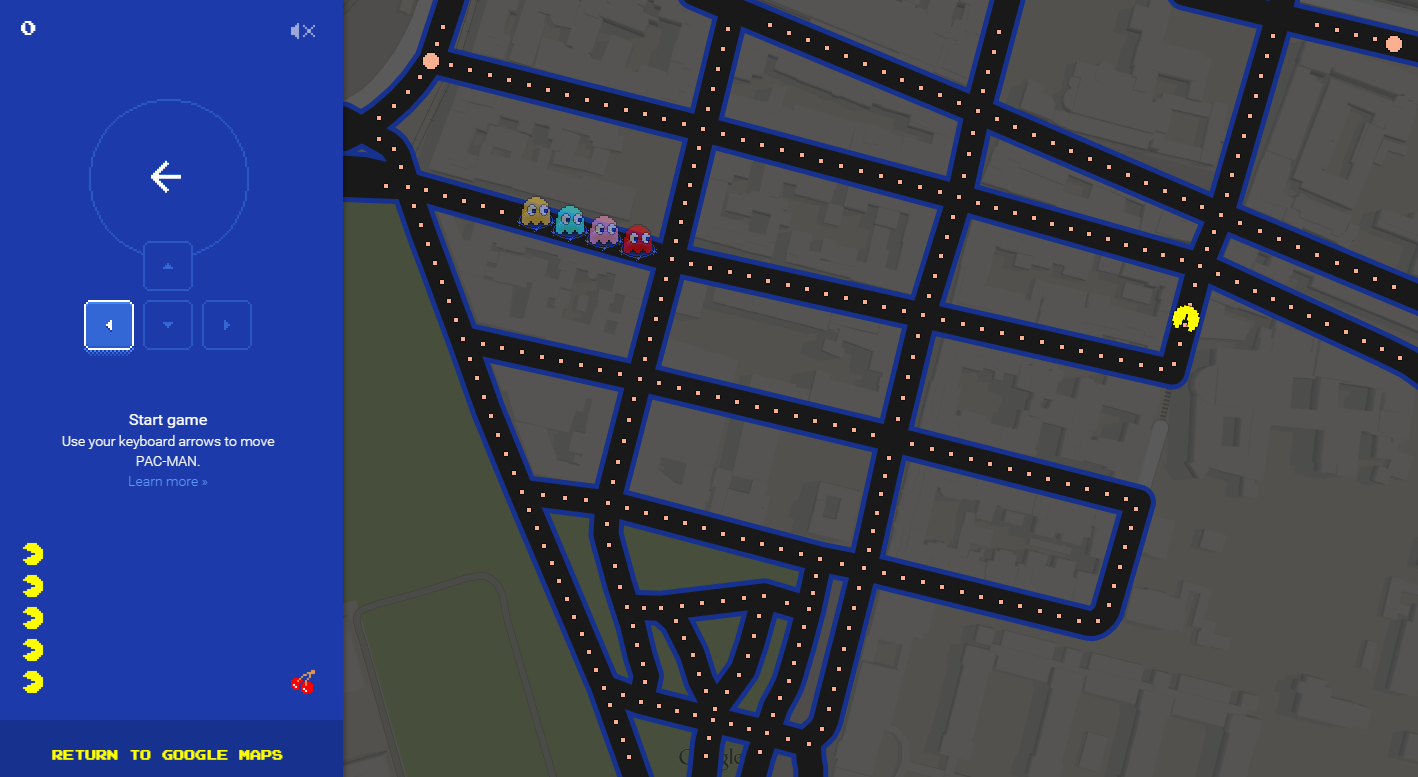 how to play pacman, how to play game on google